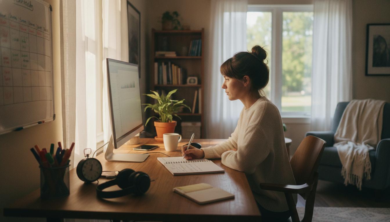 Titelbild: Freelancerin-Routine für mehr Fokus im Arbeitsalltag