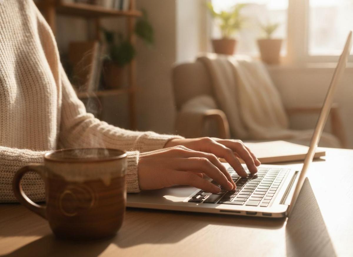Hände tippen auf Laptop für On Page SEO Tipps für Einsteiger – Überschriften H1 bis H3 richtig nutzen